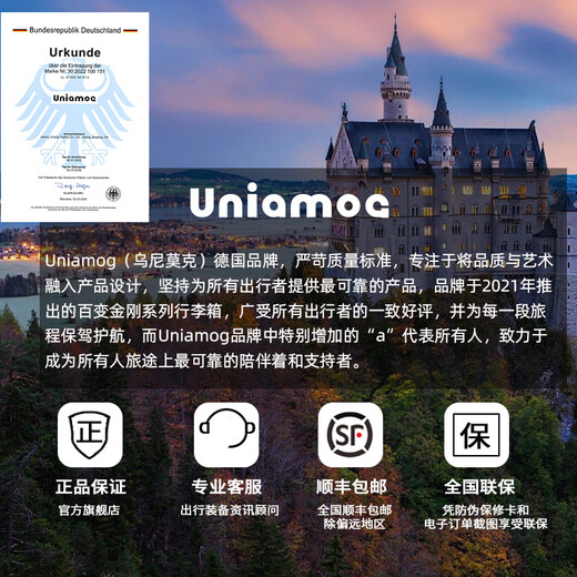 乌尼莫克（Uniamog）德国品牌登机箱行李箱全铝镁合金旅行箱金属拉杆箱小型密码箱皮箱 量子灰-旗舰款 升级加厚防刮耐磨 25英寸 /弹簧减震万向轮+一键刹车