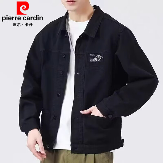 
Pierre cardin jacket men's spring and autumn 2025 new shirt lapel autumn men's work jacket early autumn jacket top upgraded version K12806 black 4XL recommended 168-190Jin [Jin equals 0.5 kg]
