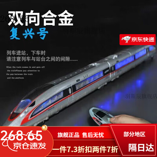 复兴号高铁动车组模型超长电动遥控仿真合金和谐火车轨道儿童玩具 【遥控套装】单节高铁+1.6米轨道
