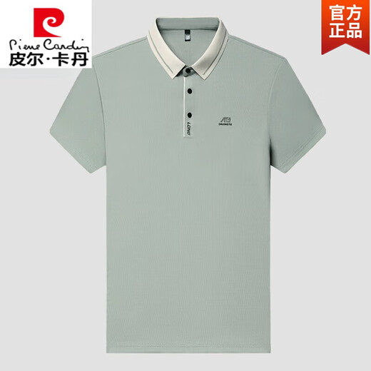 Pierre cardin men's short-sleeved T-shirt middle-aged lapel ice silk thin loose casual POLO. shirt daddy half-sleeved T-shirt 16821 black M 165 suggests 90-120Jin [Jin equals 0.5 kg]