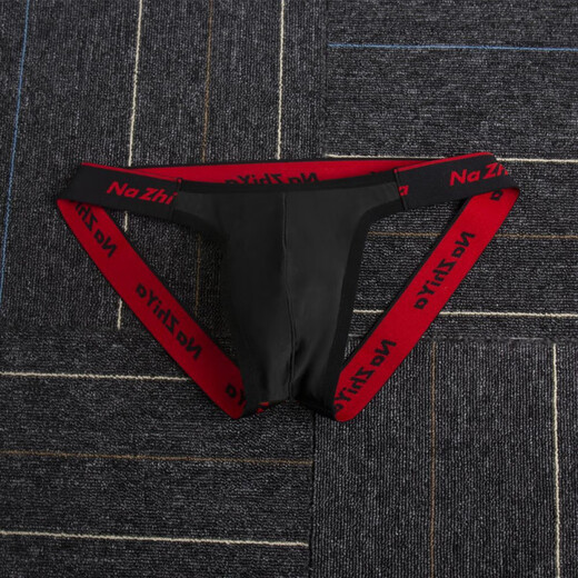 
Thong sexy one rope large men's thong belt nightclub sex Japanese style hollow big bag E. Black one piece M Weight 120-130Jin [Jin equals 0.5 kg]