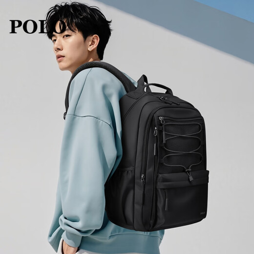 POLO双肩包男士旅行背包轻便学生书包15.6/16英寸电脑包男通勤出差包