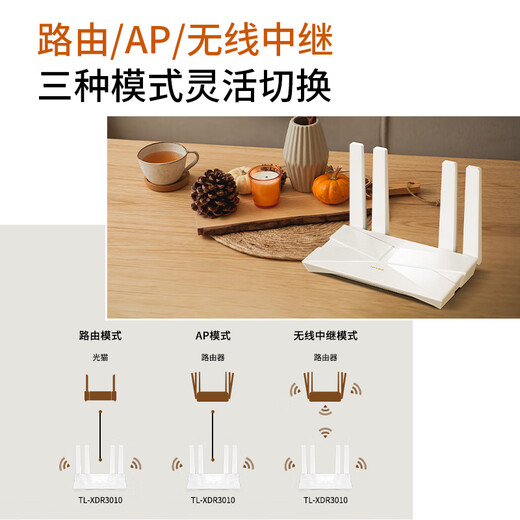 普联（TP-LINK） 大道AX3000满血WiFi6千兆无线路由器 5G双频穿墙 Mesh 3000M无线速率 信号增强 支持易展 XDR3010