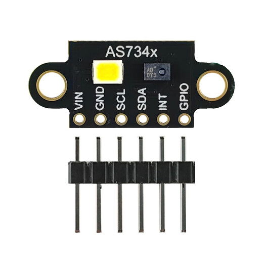 Dengshitang AS7341 visible spectrum sensor color temperature illumination color detection high accuracy V1/V2 optional weldable visible photometer DIY module AS7341-V1 module (soldered pin header)
