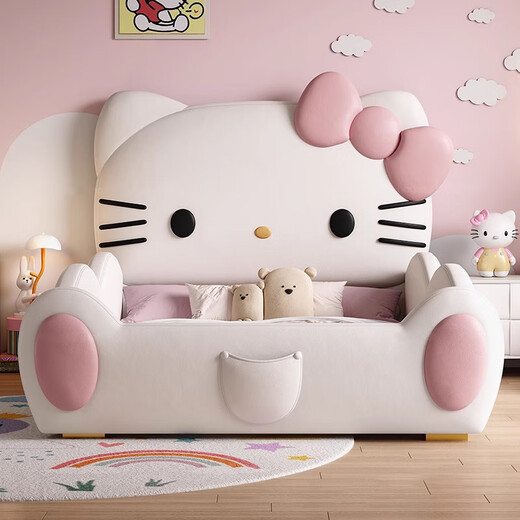 益豪康凯蒂猫Hellokitty儿童床女孩公主床带护栏女童女儿儿童房床LT-826 滑梯床 1.2*1.9米