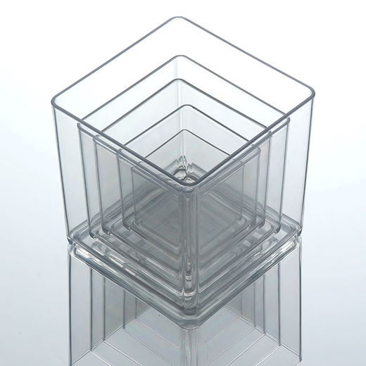
Yonghuan desktop storage box square transparent acrylic cosmetics sticky note mobile phone case station pen holder station 4877 side U transparent basket medium length PT high transparent
