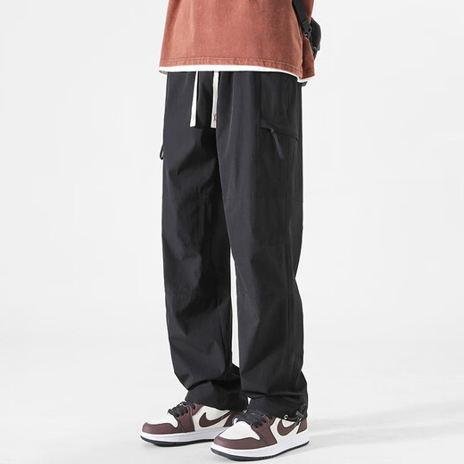 Trueves Summer Fino Seda Seda de secado rápido y pantalones casuales Diseño de piernas rectas para hombres 9221 Militar Green M