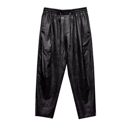 Aigechen Xiangyunsha casual pants for men in summer Chinese style men Xiangyunsha mulberry silk trousers loose large-size wide-leg pants black trousers 9226 average size 2XL recommended 145 to 160 Jin [Jin equals 0.5 kg]