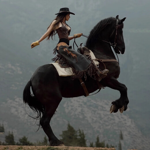 XINBUCKS Western Cowboy Hat Men and Women Minority Style Leather Leisure Travel Hat British Beach Sunshade Mountaineering Hat Black (Cow Head Label) Suitable for 55-60CM