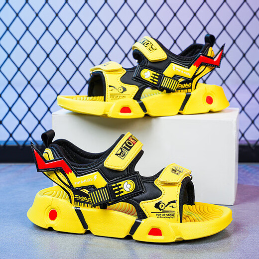 Boys Sandals 2025 Summer Breathable Children's Shoes Medium Big Children Soft Sole Little Boys Beach Shoes Trendy Wholesale Dropshipping 608-White Green 28