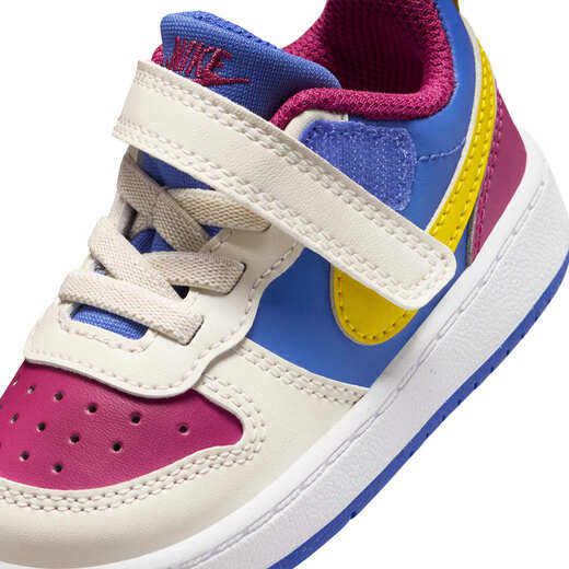 Nike Cool Pineapple Baby Low-top Flat Sneakers Velcro Winter Boys and Girls NIKE COURT IM2183 633 Beet Red/Bright Yellow/Pearl Gray/Comet Blue 23.5