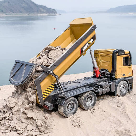 Zhouge Mine Mulde Truck Lastwagen Große Fernbedienungssteuer -Lkw -Legierungs -Lkw -Lkw -Lkw -Ladung Fahrzeugladung Transport transportiert Schlamm Kinder Elektrofahrzeug 10 Kanalkipper LKW -LKW zwei elektrische Akkulaufzeit von etwa 50 Minuten + kostenloser Wartungsservice
