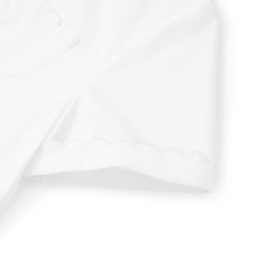 ELLE KIDS童装 学院蕾丝花边套装女儿童夏季新款优雅精致衬衫/半裙可选 白色-上衣 120 (110/120)