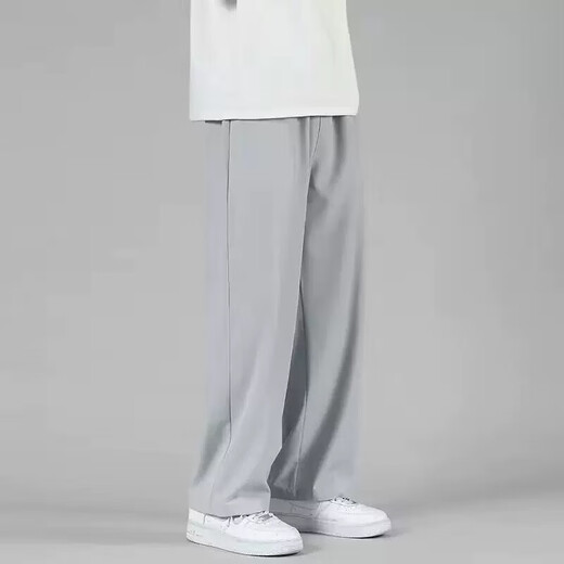 [Lâche séchage rapide] Pantalon décontracté à jambes droites à jambes droites pour hommes pantalons de glace à la jambe de la jambe de la jambe large et à la jambe de la jambe masculine