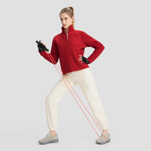 迪桑特（DESCENTE）WOMENSTRAINING针织运动立领夹克女款 RD-RED M