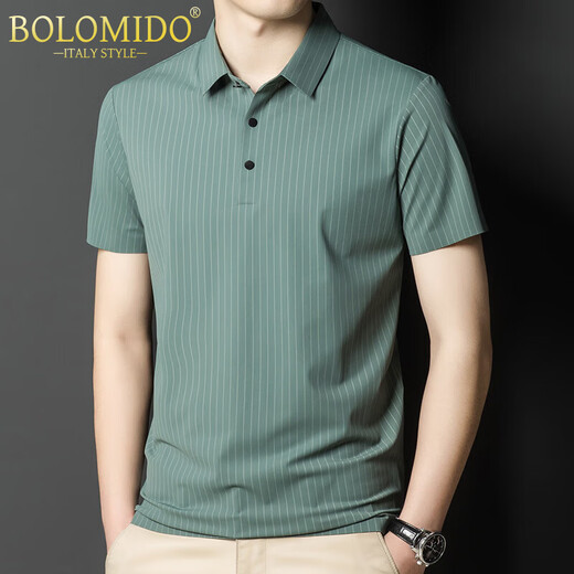 Bolomido高端奢侈品男装短袖Polo衫男夏季新款翻领短袖T恤无痕宽松打底衫 143HB6996蓝色 L 175