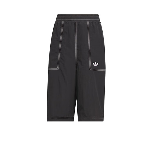 阿迪达斯 （adidas）童装25夏儿童短裤三叶草男女中大童梭织斜纹布运动五分裤子KG6629 KG6629 黑色 165 （吊牌164）