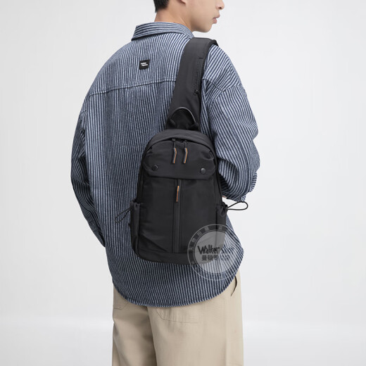 Walker Shop Bast Bag Men [Spinning Oxford résistant à l'eau] 2025 Nouveau sac à bandoulière de grande capacité à la mode à la mode Petit sac à dos noir Small (hauteur 33 * Largeur 21 * Épaisseur 10cm)