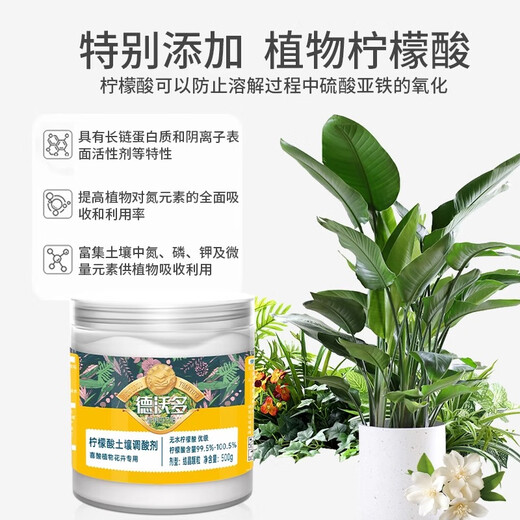 Devodore citric acid soil acidifier flower special fertilizer blueberry jasmine vegetable camellia acid-loving plant potted flower fertilizer citric acid soil acidifier 500g