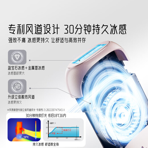 奥克斯（AUX）【国家补贴】脱毛仪蓝宝石冰点激光无痛全身腋下私处家用剃毛器女友老婆礼盒装 -1208蓝宝石Pro