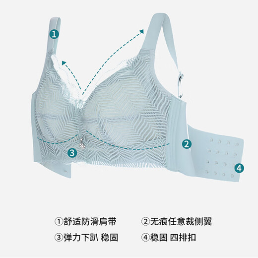 Modale einstellbare Unterwäsche für Frauen Sommer Ultra-dünner Stil ohne Stahlringe Fett mm große Brüste mit kleinem Sammeln und schlaffender BH schwarz 75b 34