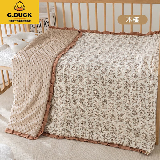 G.DUCKKIDS baby blanket beanie velvet comfort quilt pure cotton gauze blanket universal for all seasons children kindergarten nap quilt colorful dots 100*100CM