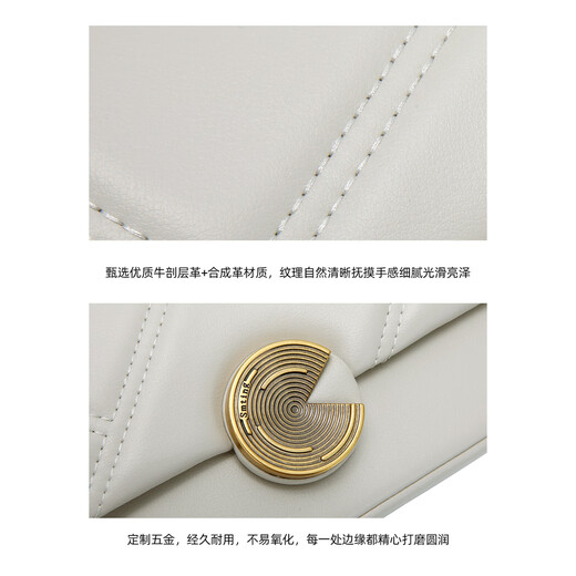 Ximuting Pfirsich Kokosmilch Kokosnusshaut Diamond Kettenbeutel Frauen Crossbody Single Umhängetasche Reisgrau [Valentinstagsgeschenk]