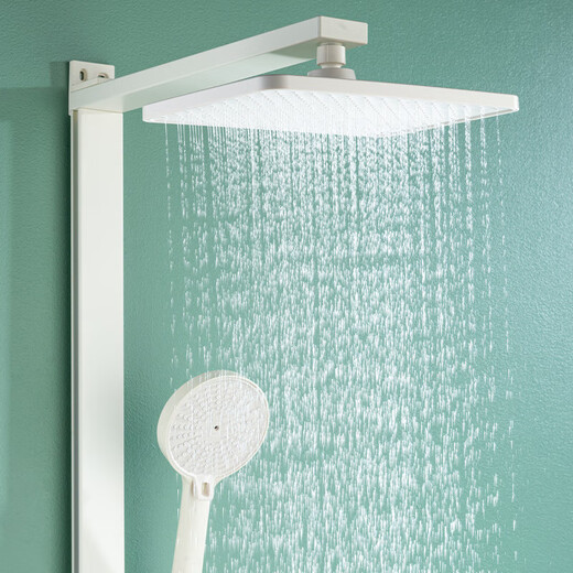 Affichage numérique ultime Mural de taille nouvelle taille pulvérisation Ambient Light Piano Key Storage Shower Shower Set Full Copper Set Milky White Copper Water Waterway 1047 Ambient Light Storage Rack