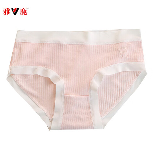 Yalu underwear for women breathable girls mid-waist underwear for women summer simple sweet girls underwear bear 699# pink 1 L 95-120Jin [Jin equals 0.5 kg]