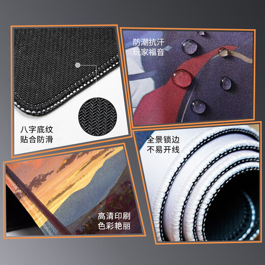 Xingzeji E-Sports Gaming Mouse Pad FPS FPS FIN SEGURO Grangrabado Grangrado de calzoncillo Simple Lock Borde Office Smooth Office Pequeña almohadilla de mouse personalizada MR724 [borde de bloqueo de la piel de superficie fina] 360x300x4mm