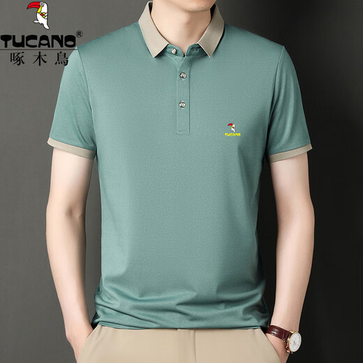 Specht Pure Cotton Cool atmungsablöschbares T-Shirt für Kurzschläfe für Herren Sommer-Dünn-Lte-Polo-Hemd Lose vielseitig halbärmelig T-Shirt Top kurzärmelig 9918-Karamellfarbe XL 175 suggeriert 140-155jin [Jin gleich 0,5 kg]