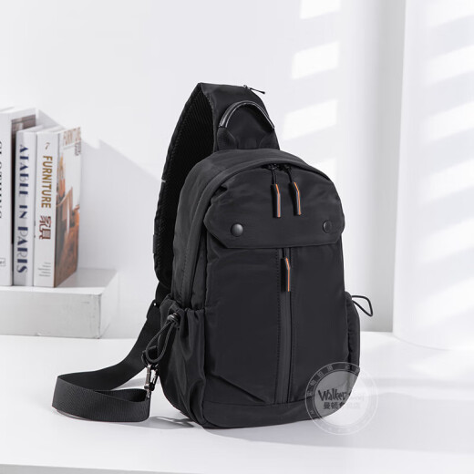 Walker Shop Bast Bag Men [Spinning Oxford résistant à l'eau] 2025 Nouveau sac à bandoulière de grande capacité à la mode à la mode Petit sac à dos noir Small (hauteur 33 * Largeur 21 * Épaisseur 10cm)