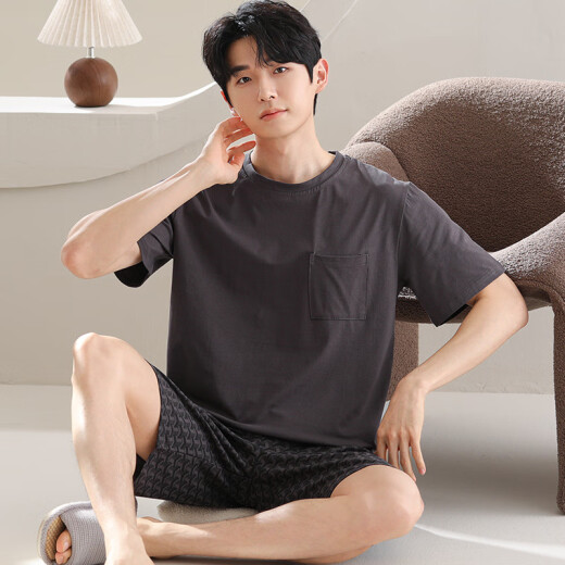 SeptWolves Pajamas modales de pijama de verano de manga corta de manga corta 2025 nueva ropa para el hogar de seda de hielo para el verano se puede usar fuera de Y9717 L