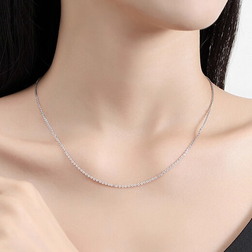 RHM platinum necklace for women platinum flash O chain plain chain PT950 clavicle chain adjustable birthday gift for girlfriend platinum flash O chain + certificate + gift box