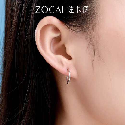 Zokai platinum earrings pt950 simple earrings platinum glossy circle car flower earrings new jewelry gift for girlfriend, simple style about 1.69 grams/refund more or make up less