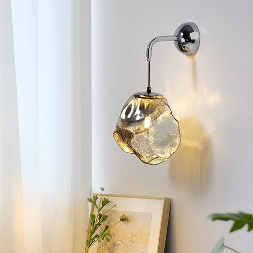 Grand View Garten Wandleuchten moderne einfache kreative Atmosphäre Wohnzimmer Treppe Korridor Gang Hintergrund Wandleuchte Hauptbettbettlampe E167 4839-23 cm Roségold-Stein-Wall-Leuchtfarb Farben