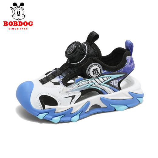 BOBDOG BOBDOG children's shoes boys' sandals handsome soft sole 2025 new summer children's Baotou sports sandals for boys LY900K Black Moon 33 Shoes inner length 21cm