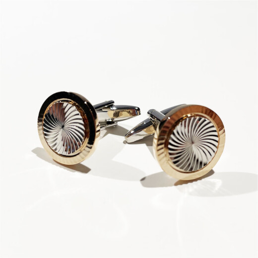 赐帛Cufflinks时来运转法式袖扣经典风轮转运质感白钢时尚优雅造型饰 时来运转 附袖扣盒