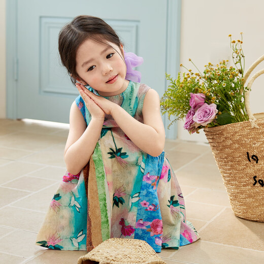 LUSON LITTLE O BAO Ropa para niños Pintura al óleo para bebés Summer's Summer's Flin Style 2025 NUEVA GIRL MONET MONET Garden Skirt