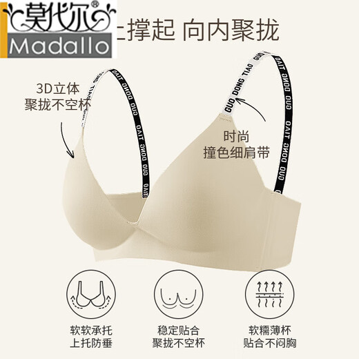 Modal Traaceless Unterwäsche Frauen kleine Brüste im sommerlichen dünnen Stil, keine Stahlringe, sexy obere Unterstützung, Anti-Sagen-Buchstaben, Schultergurt-BH, milchigweiß S 32/70ABC