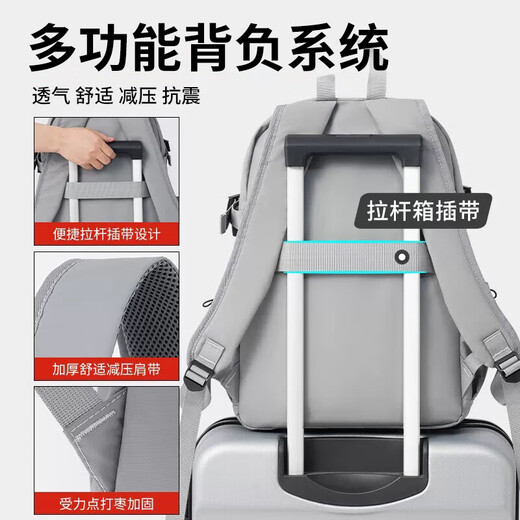 Huili Schoolbag Junior High School High School Boys Gran capacidad Estudiantes universitarios Mochila liviana Mochila casual Bolso de viaje de viaje Gray [Colgante decorativo]