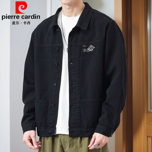 
Pierre cardin jacket men's spring and autumn 2025 new shirt lapel autumn men's work jacket early autumn jacket top upgraded version K12806 black 4XL recommended 168-190Jin [Jin equals 0.5 kg]