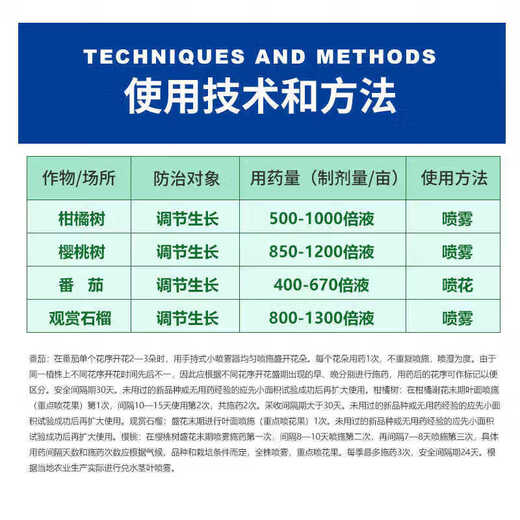 Guoguang Beineng 1% sodium p-chlorophenoxyacetate citrus fresh-keeping tomato lychee and bayberry growth regulator 200ml*5 bottles