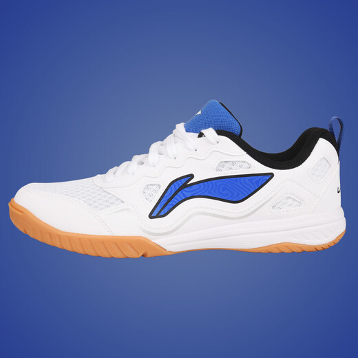 李宁（LI-NING）乒乓球鞋男女专用国家队训练款业牛筋底防滑运动鞋 白蓝42