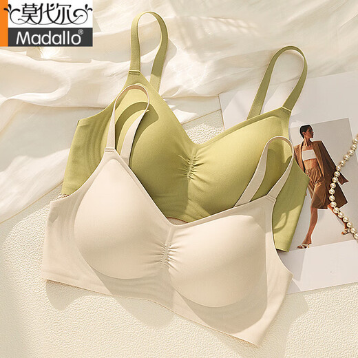 莫代尔无痕内衣女夏季薄款大胸显小文胸罩2025新款爆款聚拢收副乳防下垂 奶咖【升级版2代】 M 34/75BCD