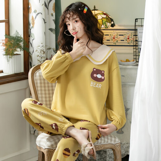 Celebración de Internet de manga larga de algodón largo y algodón de algodón de otoño de Yalu Pajamas 2025 El nuevo otoño se puede usar para el juego de ropa para el hogar de otoño oy679c 4xl (adecuado para el busto 112-118c)
