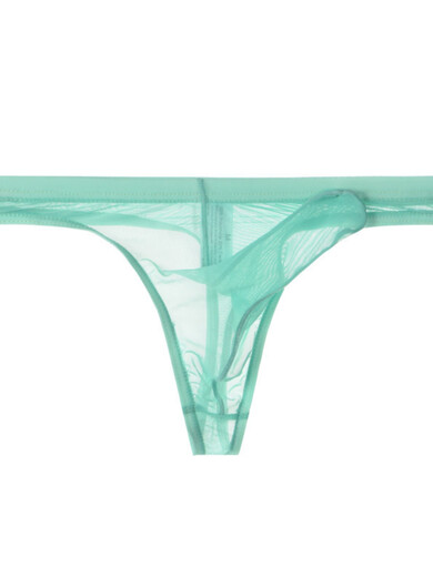 Bullet separated thong men's mesh transparent men's breathable sexy elephant trunk nude underwear sexy red L