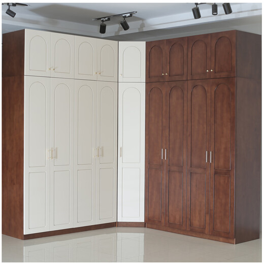 Baiyuntang whole house custom-made large wardrobe cabinets all solid wood cypress wood ash wood corner cloakroom free combination full wall to top custom deposit