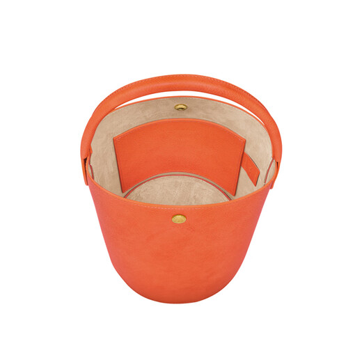 Longchamp (longchamp)pure17 cowhide short bucket bag handbag small women's orange basic package (bag + dust bag)