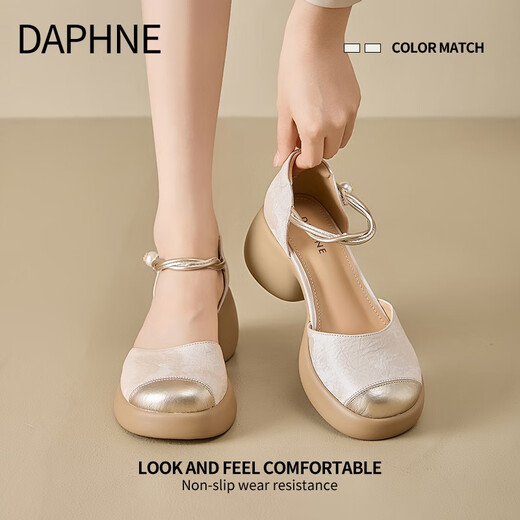 Daphne Daphne Sandals Женская обувь 2025 Лето новая толстая высокая каблука высокая каблука Мэри Джейн.